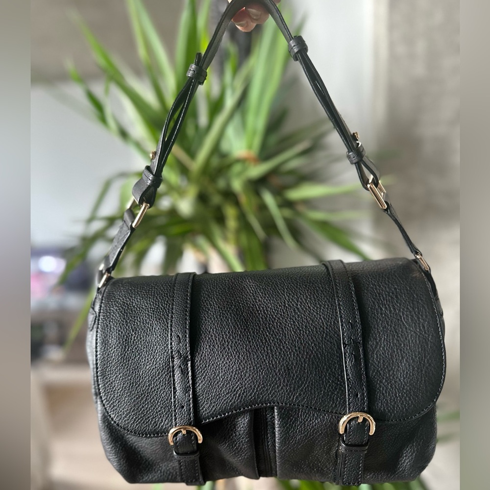 TALBOTS | SHOULDER BAG | BLACK | GENUINE LETHER |